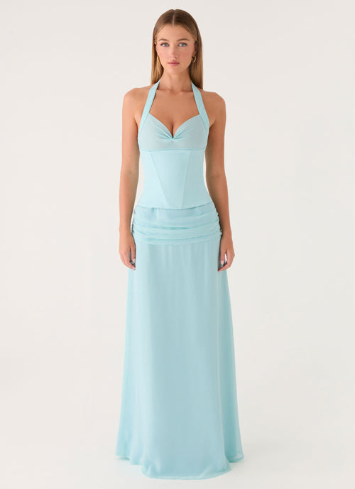 Soneva Corset Maxi Dress - Aqua