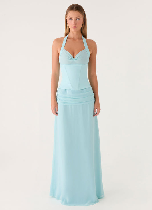 Soneva Corset Maxi Dress - Aqua