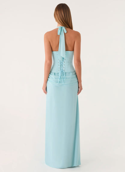 Soneva Corset Maxi Dress - Aqua