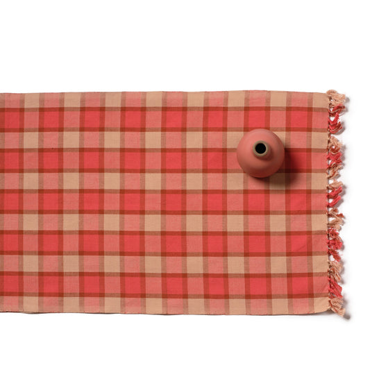 Court Plaid Table Runner in Melon