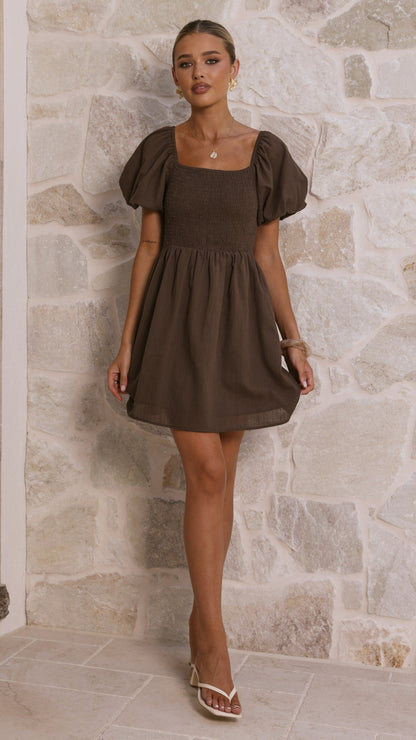 Marissa Mini Dress - Brown