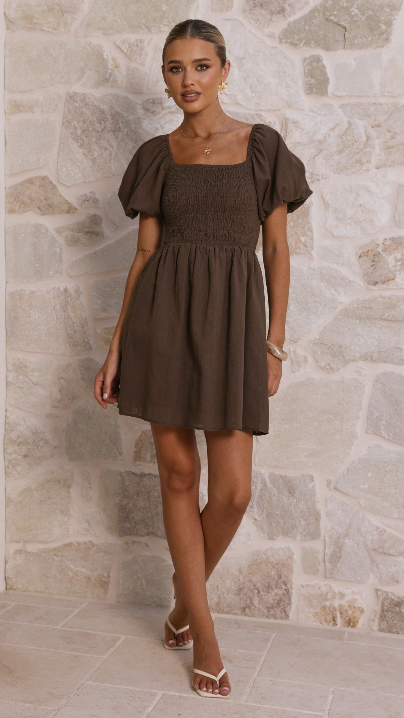 Marissa Mini Dress - Brown