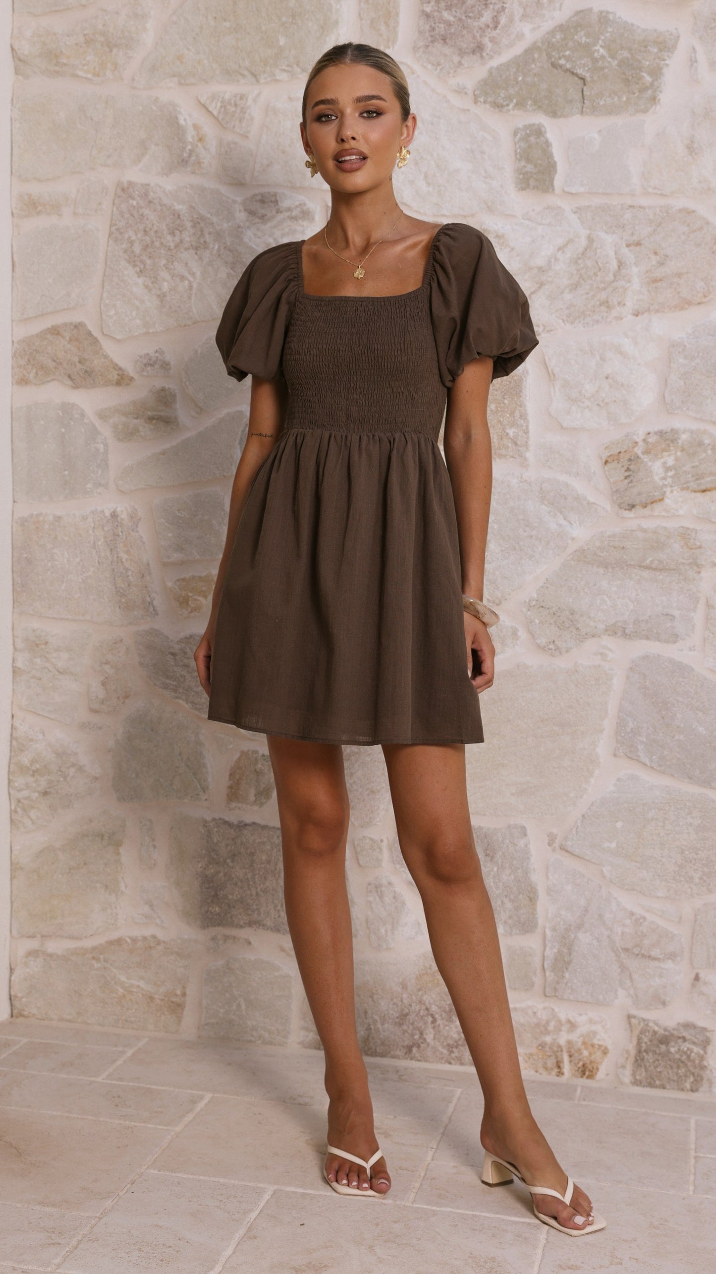 Marissa Mini Dress - Brown