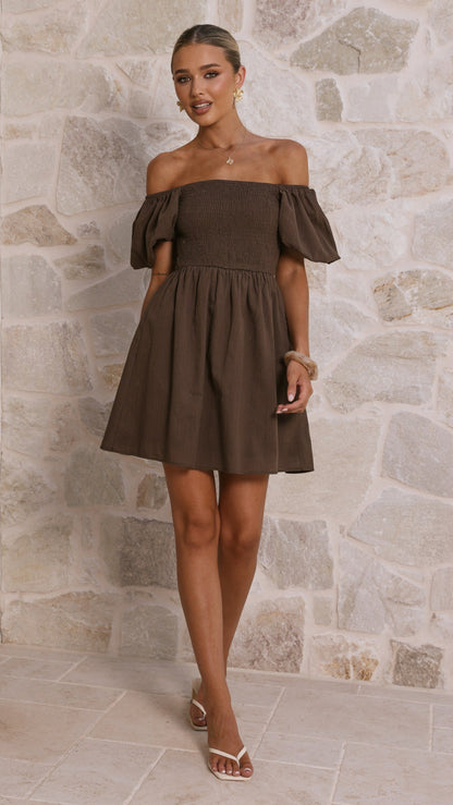 Marissa Mini Dress - Brown