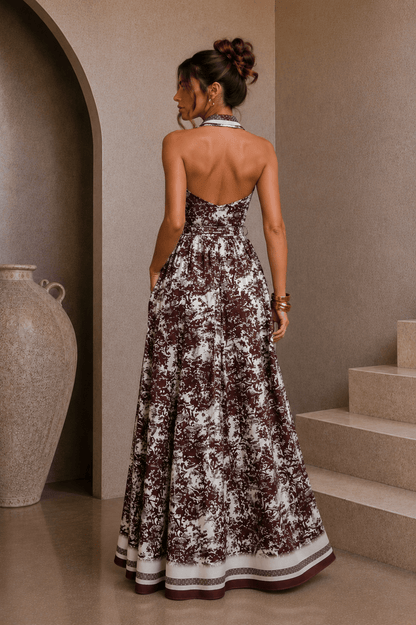 Brown Button Down Maxi Dress