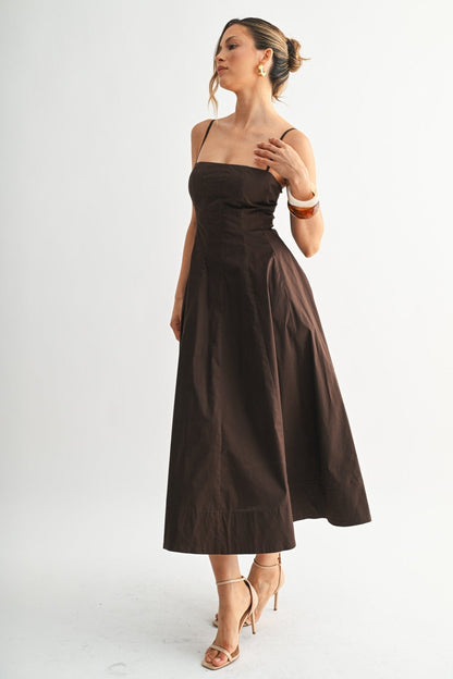 Chocolate Brown Contour Bloom Dress