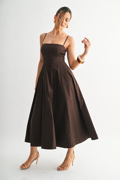 Chocolate Brown Contour Bloom Dress