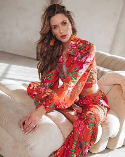 Coral Reef Sunsets Wide Leg Pants