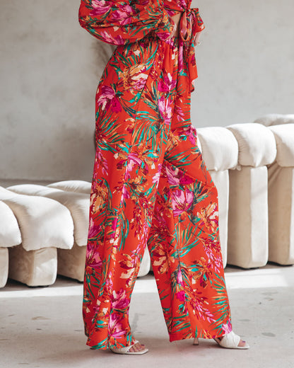 Coral Reef Sunsets Wide Leg Pants