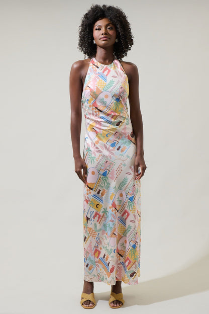 Down The Sunset Yuma Halter Midi Dress