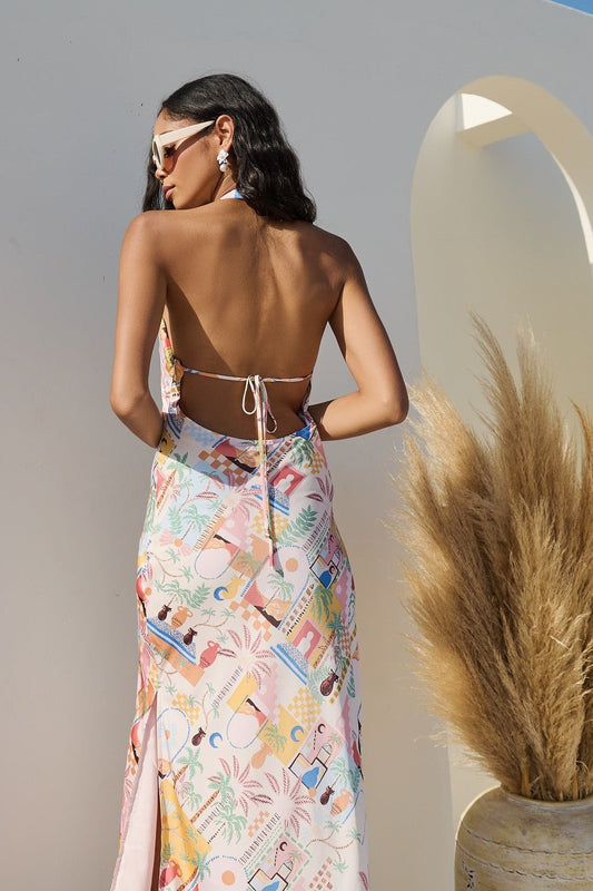 Down The Sunset Yuma Halter Midi Dress