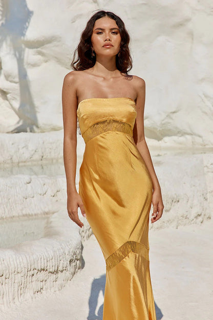 Melrose Strapless Dress - Orange