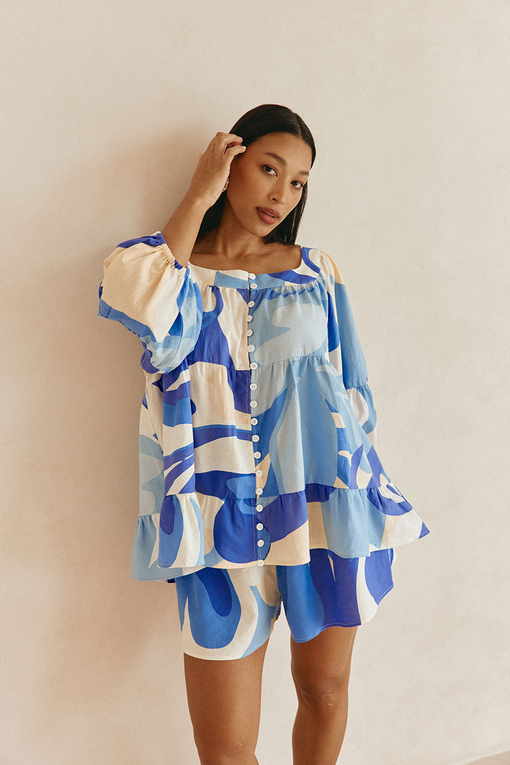 SAMPLE-Elara Top - Valley Blue