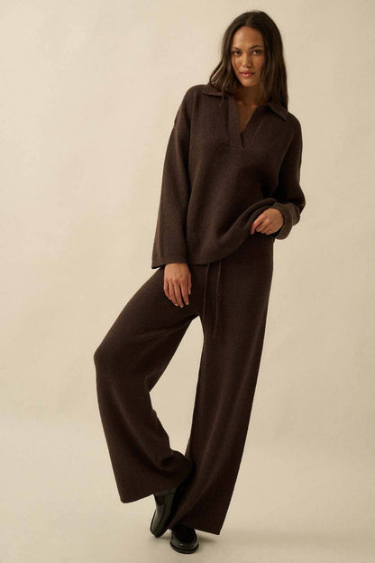 Hot Cocoa Knit Drawstring Sweater Pants