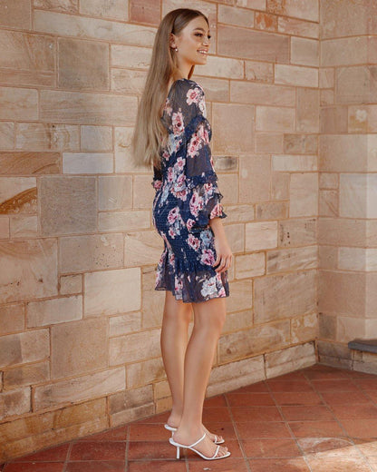 Gail Dress - Navy Floral