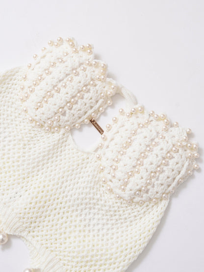 Handmade Beaded Shell Top Skirt Set
