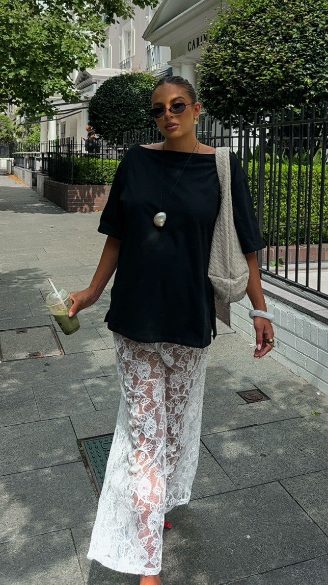 Santana Lace Pants - White