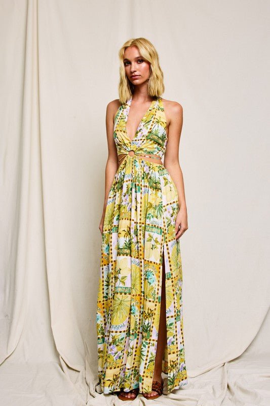 Isla Palma Halter Neck Maxi Dress