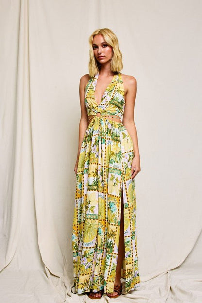 Isla Palma Halter Neck Maxi Dress