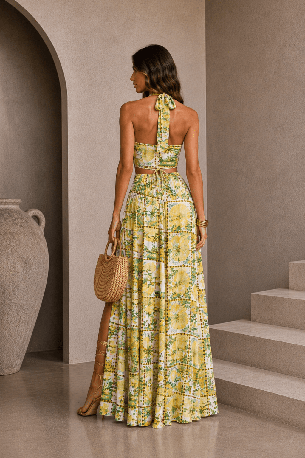 Isla Palma Halter Neck Maxi Dress