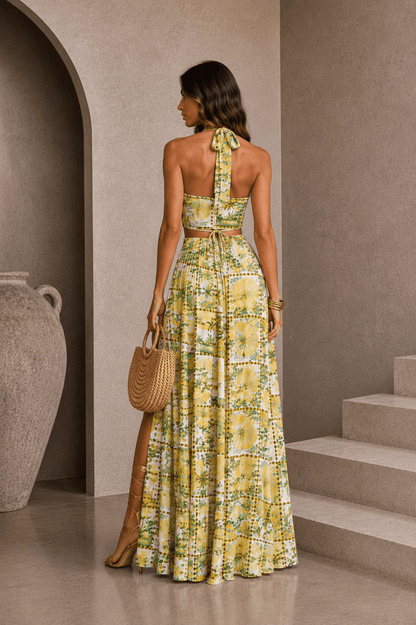 Isla Palma Halter Neck Maxi Dress