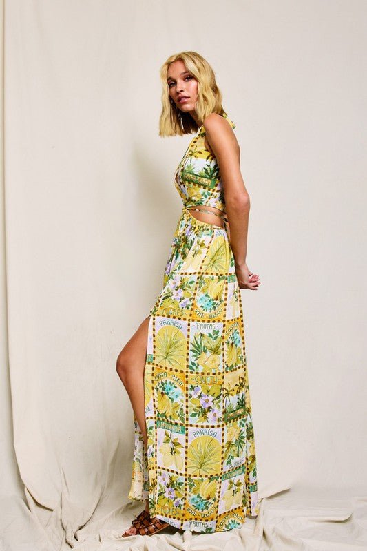 Isla Palma Halter Neck Maxi Dress