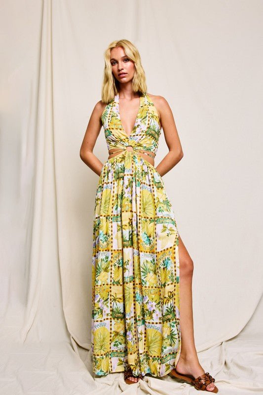 Isla Palma Halter Neck Maxi Dress
