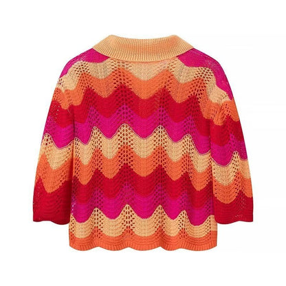 Orange & Pink Knitted Skirt Set