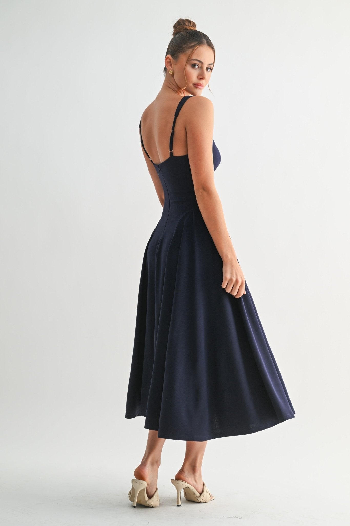Navy Lyra Muse Midi Dress