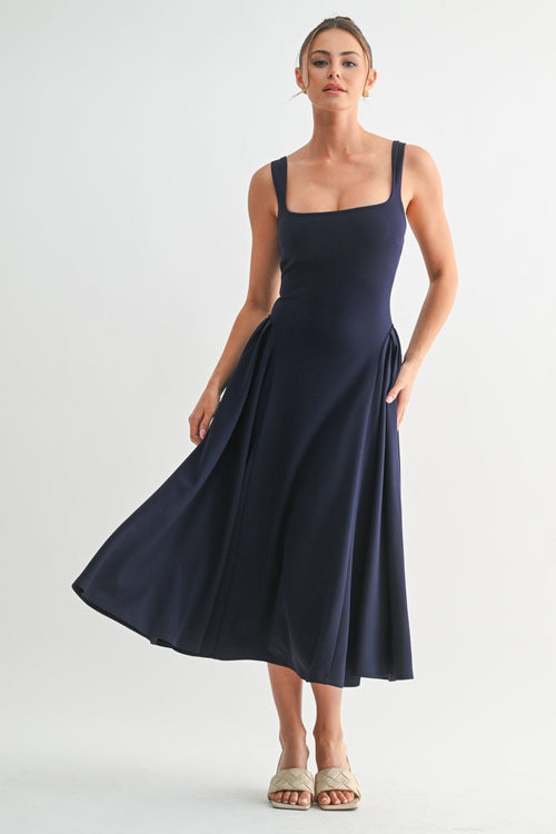Navy Lyra Muse Midi Dress