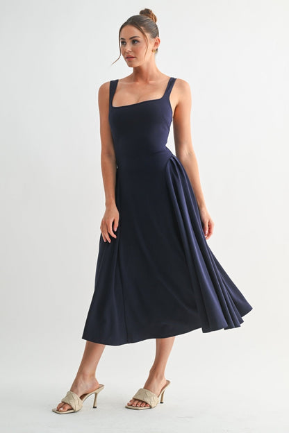 Navy Lyra Muse Midi Dress
