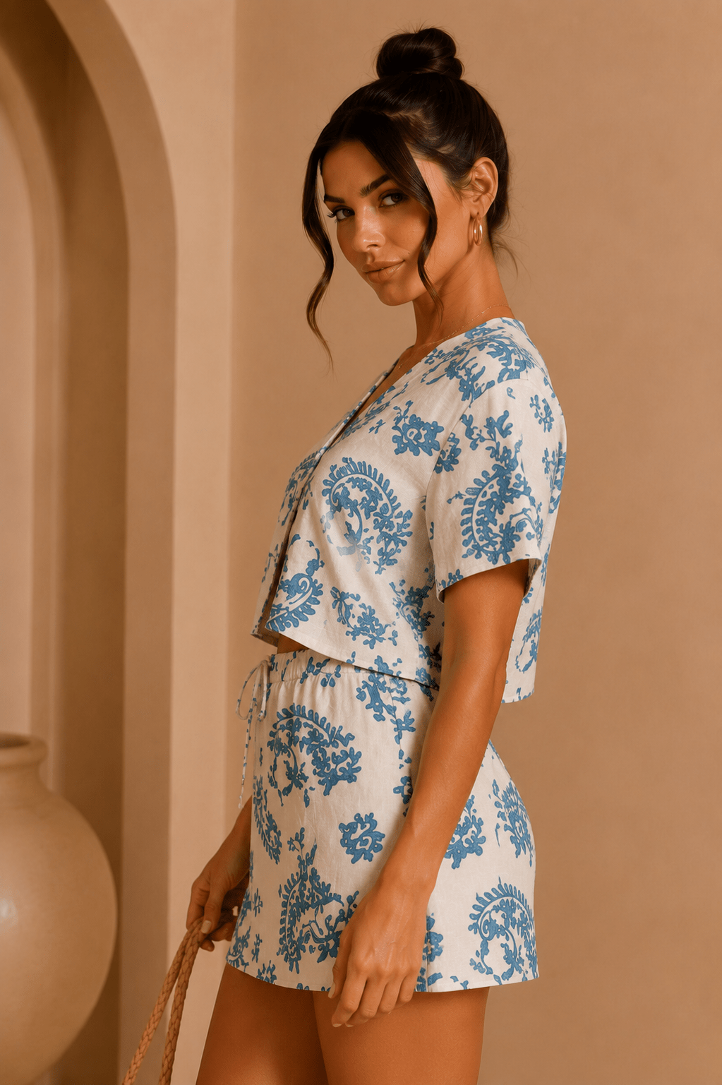 Paisley Top And Mini Skirt Set