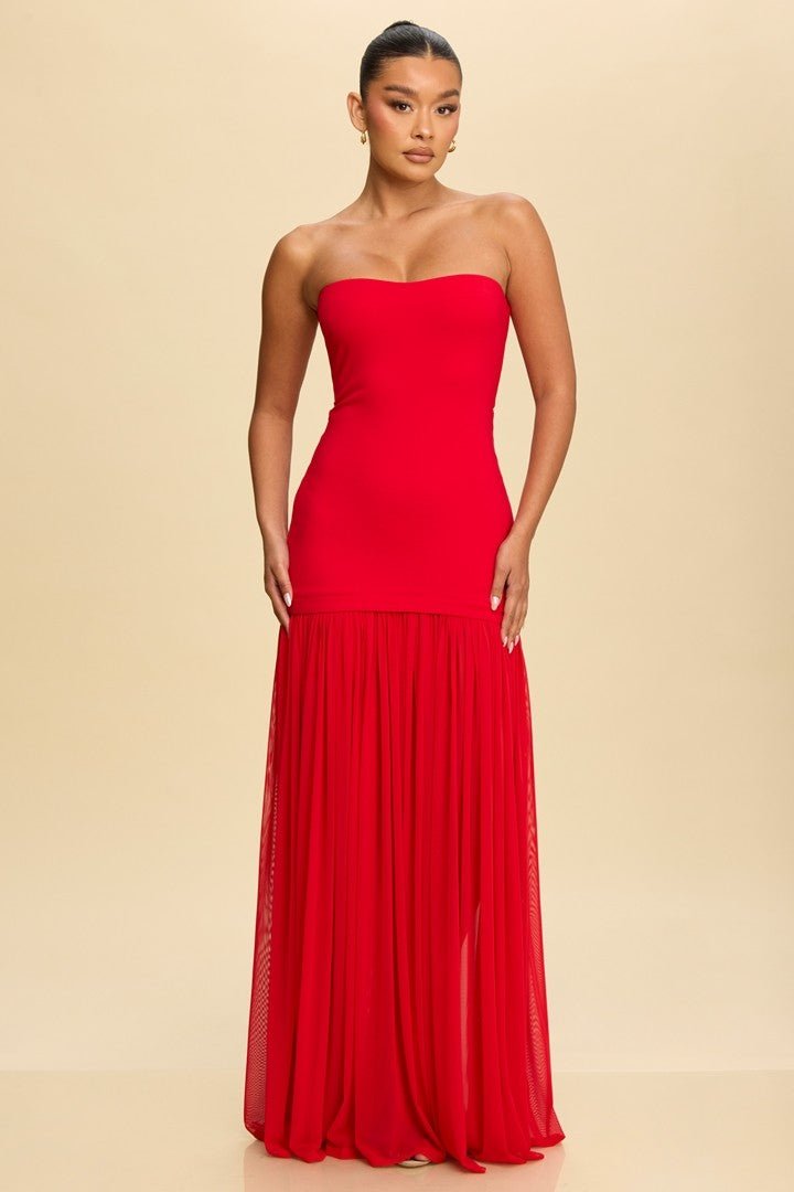 Red Tube Maxi Formal Dress