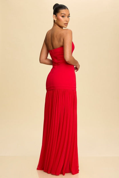 Red Tube Maxi Formal Dress