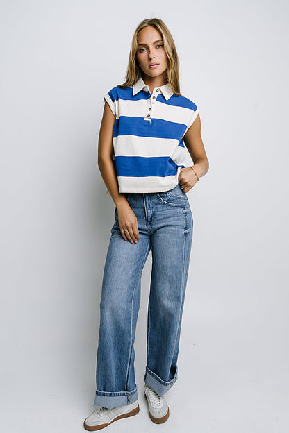 Blake Striped Top in Blue - FINAL SALE