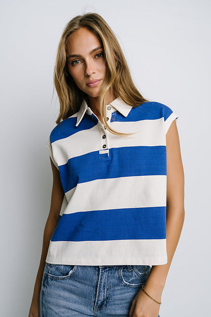 Blake Striped Top in Blue - FINAL SALE
