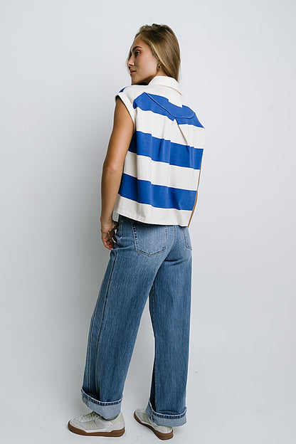 Blake Striped Top in Blue - FINAL SALE