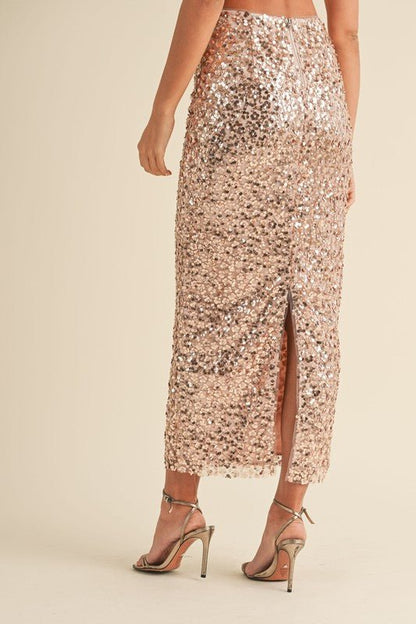 Rose Gold Sequin Skirt Set