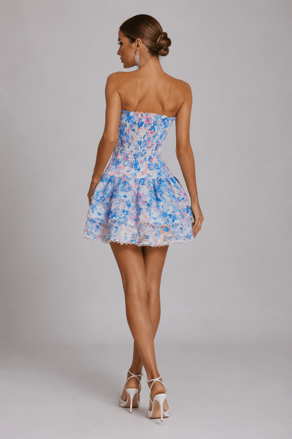 Strapless Embroidered Lace Dress