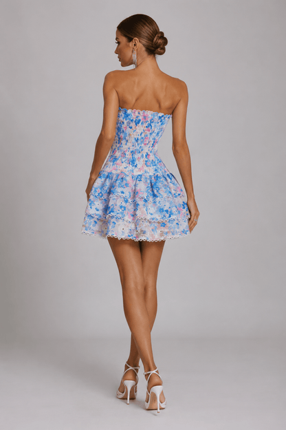 Strapless Embroidered Lace Dress