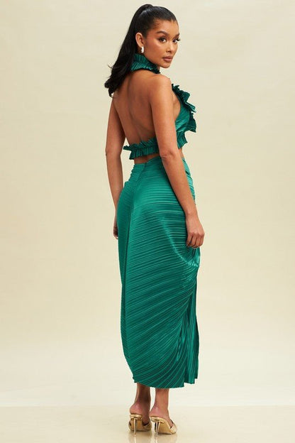 Teal Green Pleated Resort Set