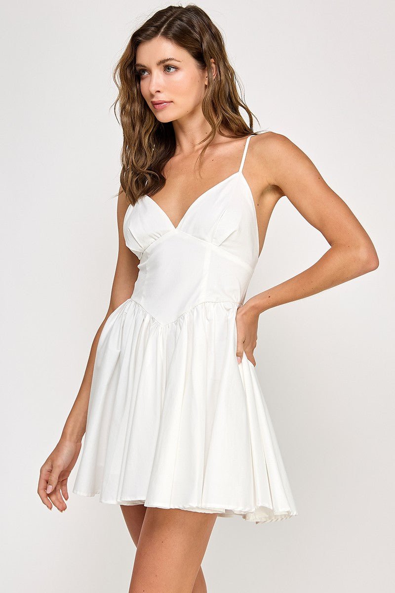 White Strappy Flared Dress
