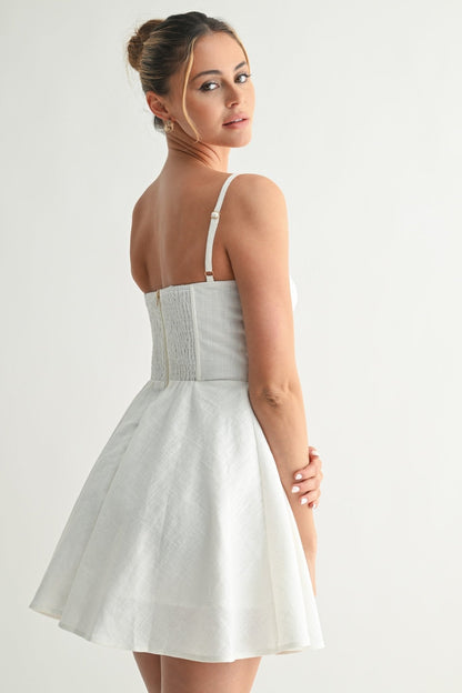 White Linen Bustier Dress