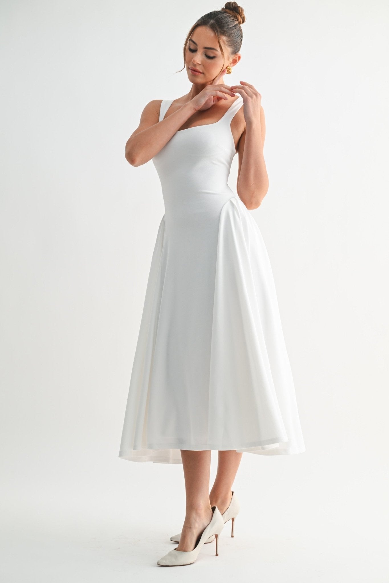 White Lyra Muse Midi Dress